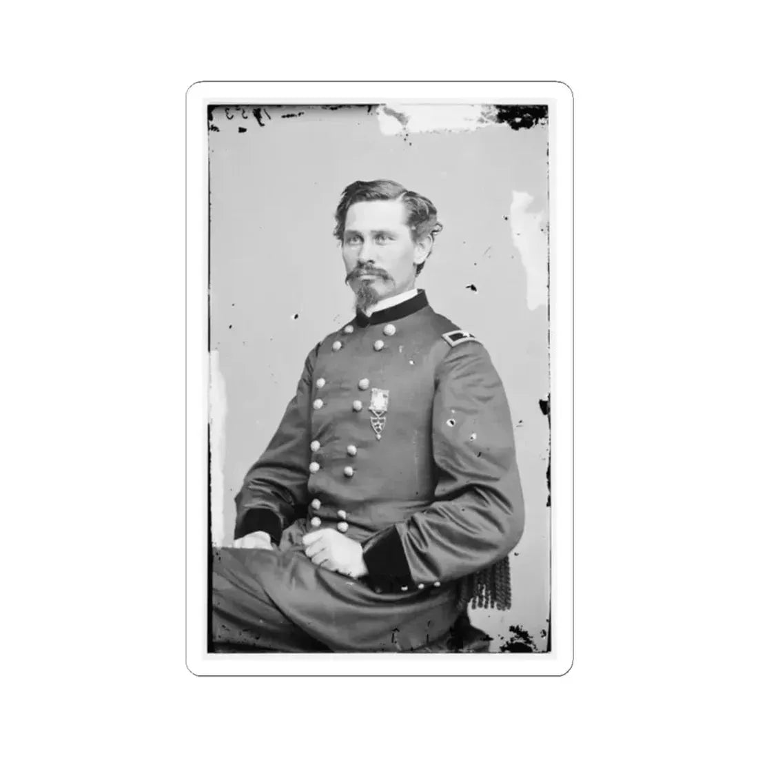 Portrait of Brig. Gen. Orlando M. Poe, Officer of the Federal Army (U.S. Civil War) STICKER Vinyl Kiss-Cut Decal 2 Inch White - The Sticker Space