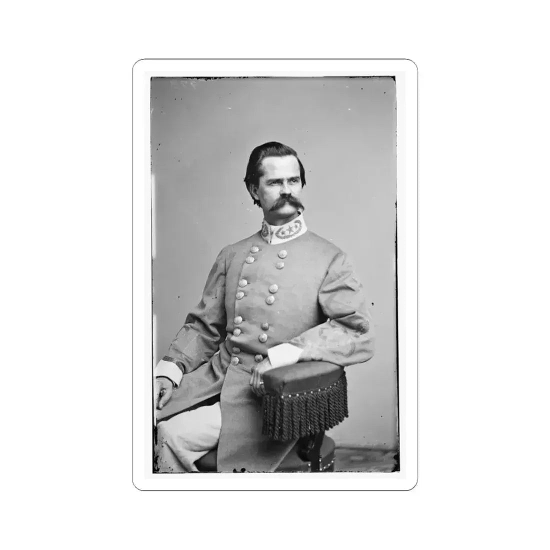Portrait of Brig. Gen. Richard L. T. Beale, Officer of the Confederate Army (U.S. Civil War) STICKER Vinyl Kiss-Cut Decal 6 Inch White - The Sticker Space