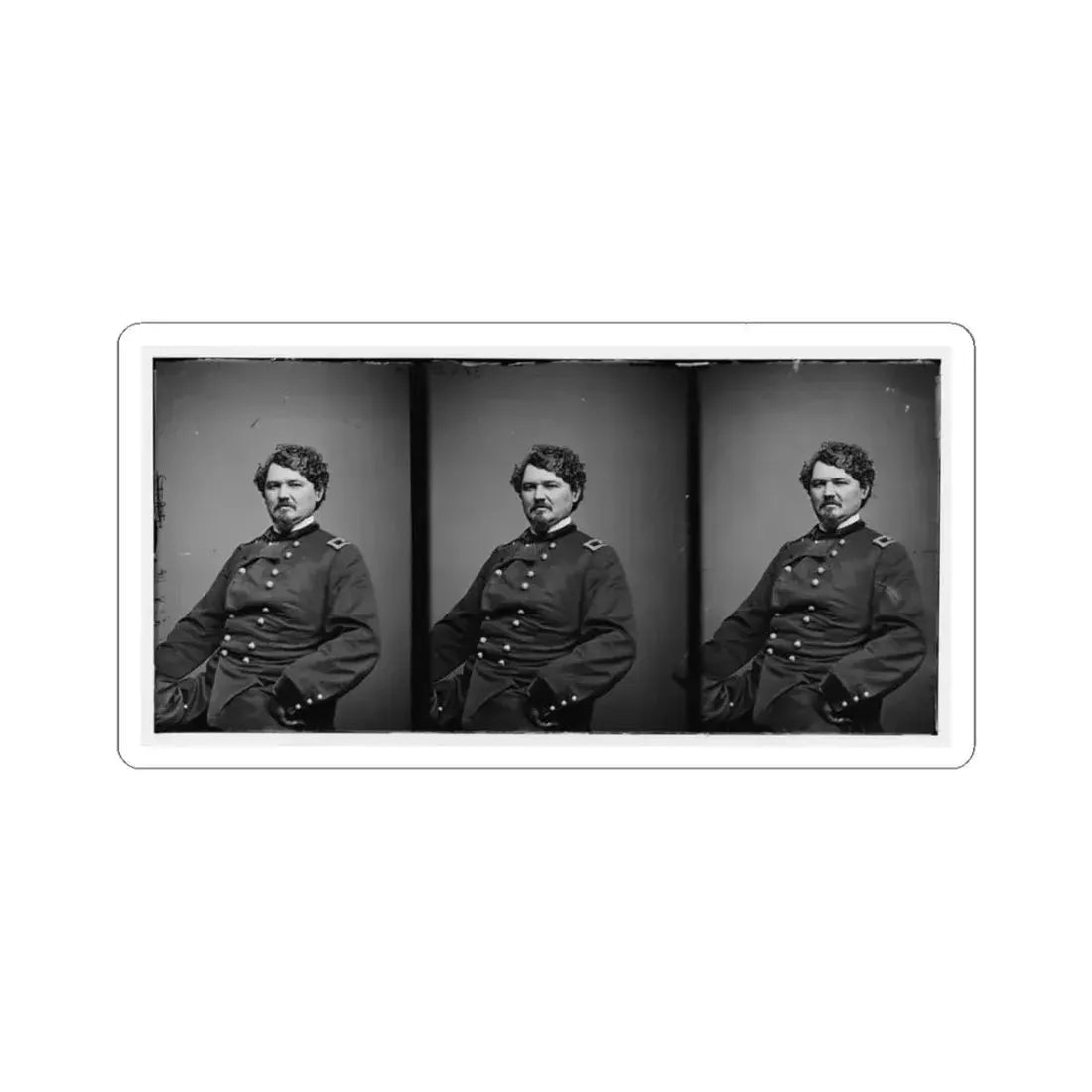 Portrait of Brig. Gen. Samuel D. Sturgis, Officer of the Federal Army (U.S. Civil War) STICKER Vinyl Kiss-Cut Decal 3 Inch White - The Sticker Space