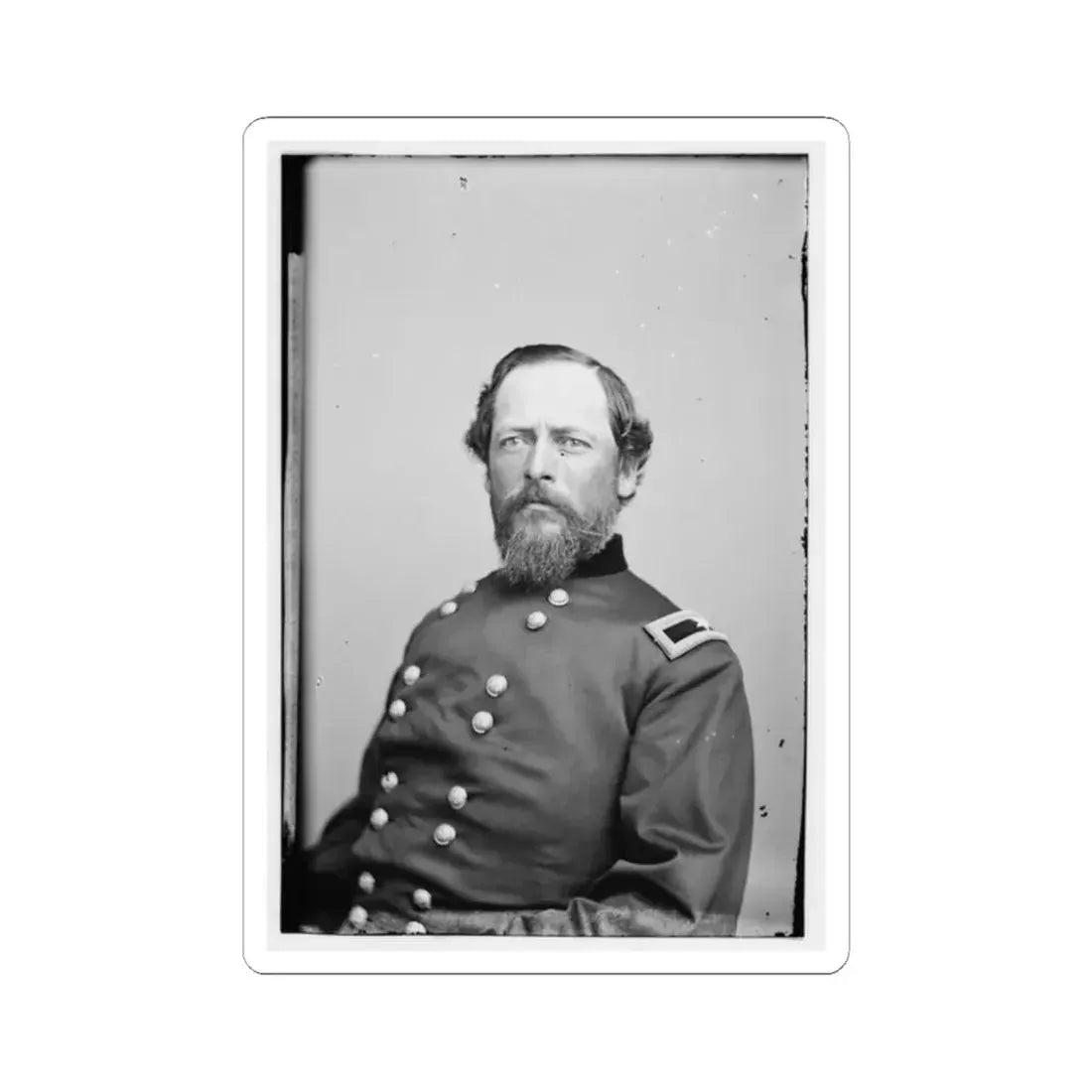 Portrait of Brig. Gen. Samuel Kosciuzko Zook, Officer of the Federal Army (U.S. Civil War) STICKER Vinyl Kiss-Cut Decal 2 Inch White - The Sticker Space
