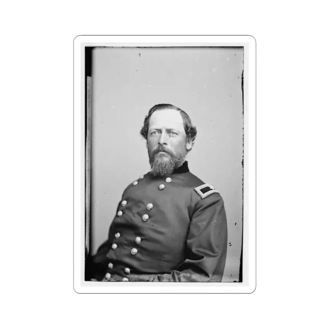 Portrait of Brig. Gen. Samuel Kosciuzko Zook, Officer of the Federal Army (U.S. Civil War) STICKER Vinyl Kiss-Cut Decal 3 Inch White - The Sticker Space