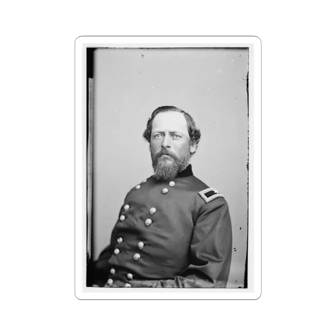 Portrait of Brig. Gen. Samuel Kosciuzko Zook, Officer of the Federal Army (U.S. Civil War) STICKER Vinyl Kiss-Cut Decal 4 Inch White - The Sticker Space
