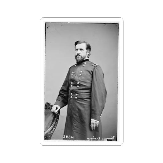 Portrait of Brig. Gen. Thomas Ewing, Jr., Officer of the Federal Army (U.S. Civil War) STICKER Vinyl Kiss-Cut Decal 2 Inch White - The Sticker Space
