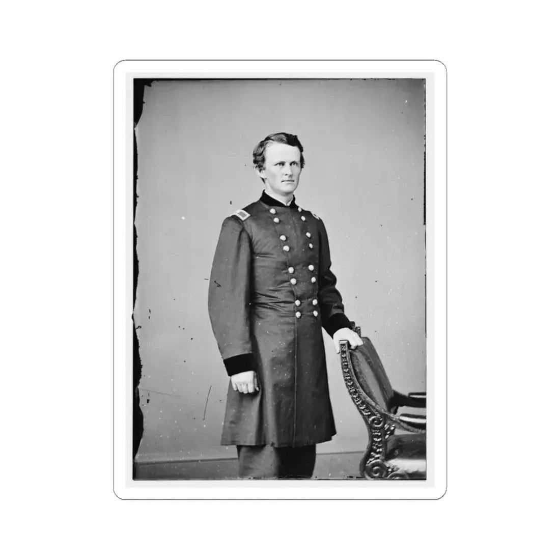 Portrait of Brig. Gen. Wesley Merritt, Officer of the Federal Army (U.S. Civil War) STICKER Vinyl Kiss-Cut Decal 3 Inch White - The Sticker Space