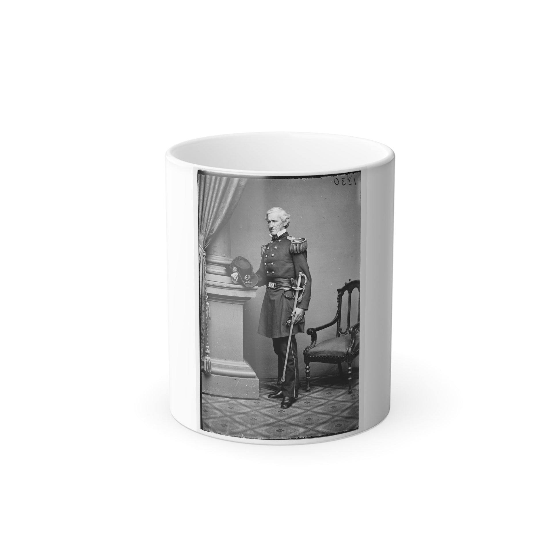 Portrait of Brig. And Adjutant-Gen. Lorenzo Thomas, Officer of the Federal Army (U.S. Civil War) Color Morphing Mug 11oz-11oz-The Sticker Space