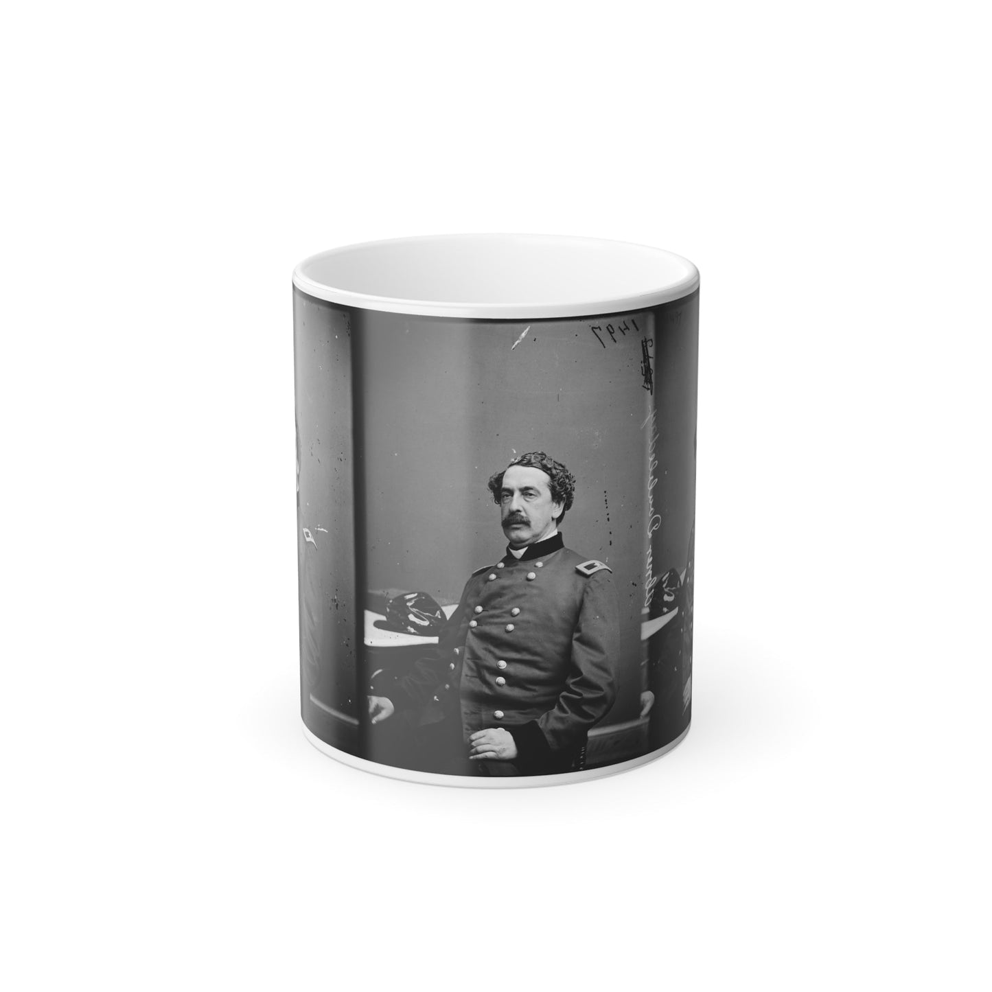 Portrait of Brig. Gen. Abner Doubleday, Officer of the Federal Army (Maj. Gen. From Nov. 29, 1862) (U.S. Civil War) Color Morphing Mug 11oz-11oz-The Sticker Space