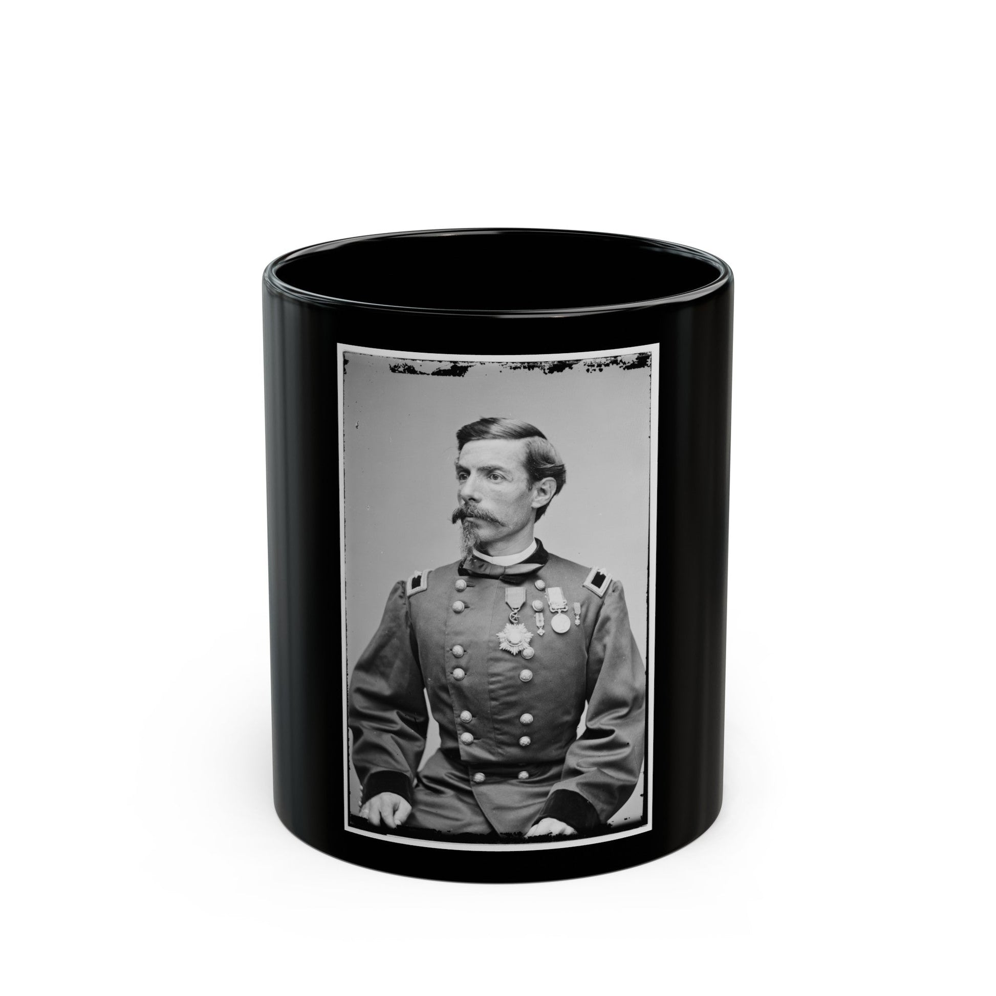 Portrait Of Brig. Gen. Alfred N. Duffie, Officer Of The Federal Army (U.S. Civil War) Black Coffee Mug-11oz-The Sticker Space