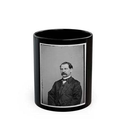 Portrait Of Brig. Gen. (As Of Mar. 13, 1865) Thomas Eckert, Officer Of The Federal Army (U.S. Civil War) Black Coffee Mug-11oz-The Sticker Space