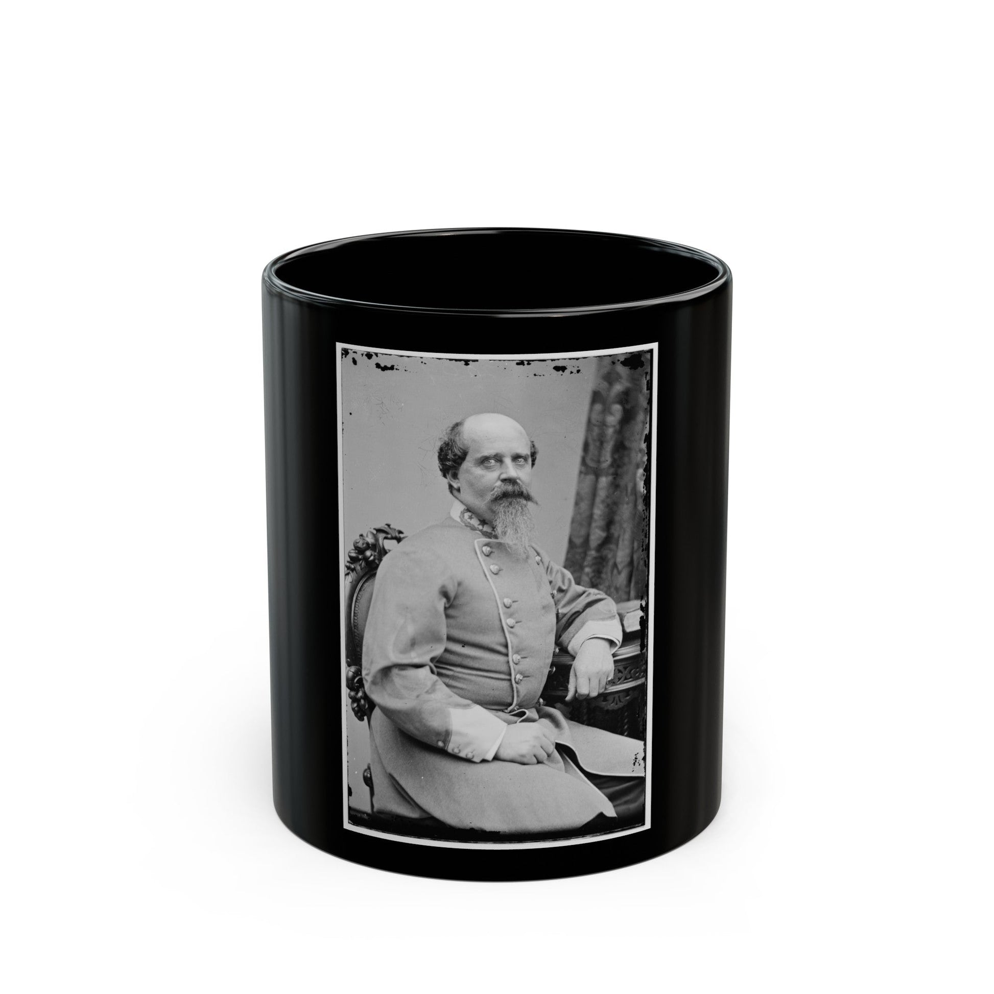 Portrait Of Brig. Gen. Beverly H. Robertson, Officer Of The Confederate Army (U.S. Civil War) Black Coffee Mug-11oz-The Sticker Space