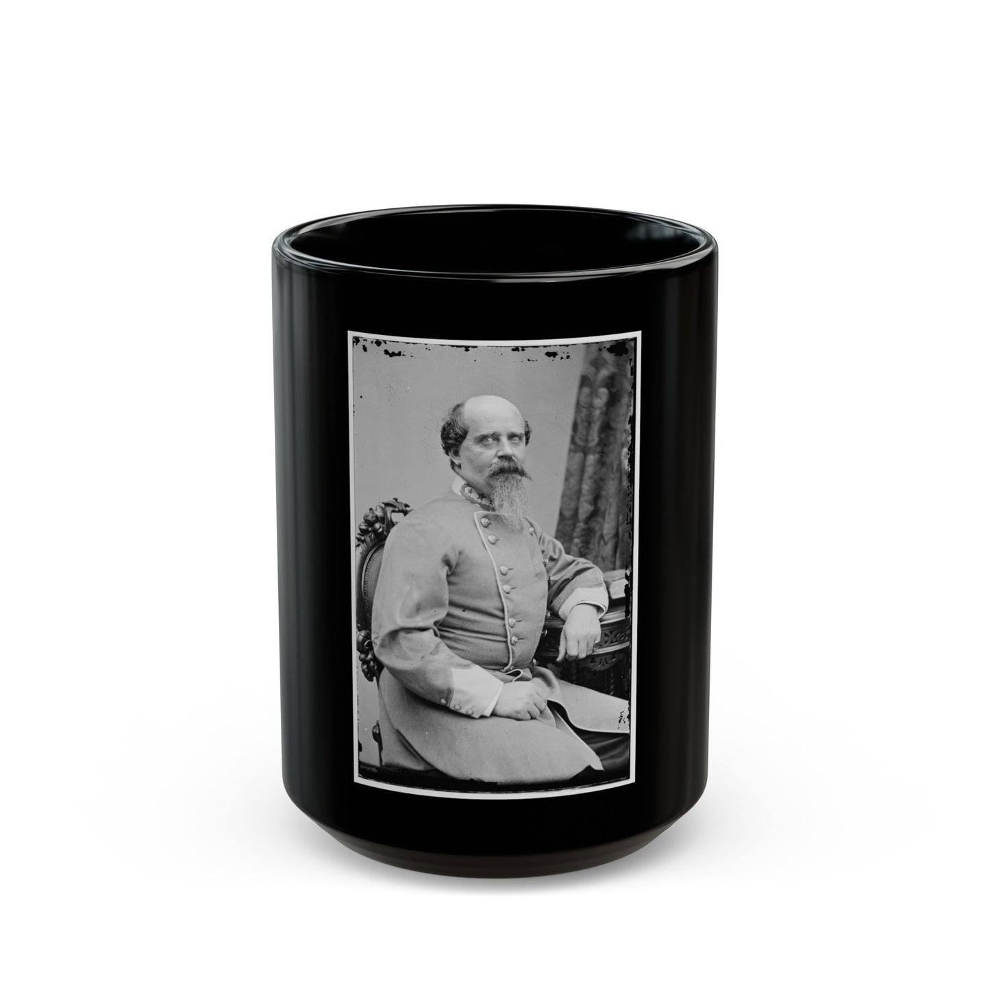 Portrait Of Brig. Gen. Beverly H. Robertson, Officer Of The Confederate Army (U.S. Civil War) Black Coffee Mug-15oz-The Sticker Space