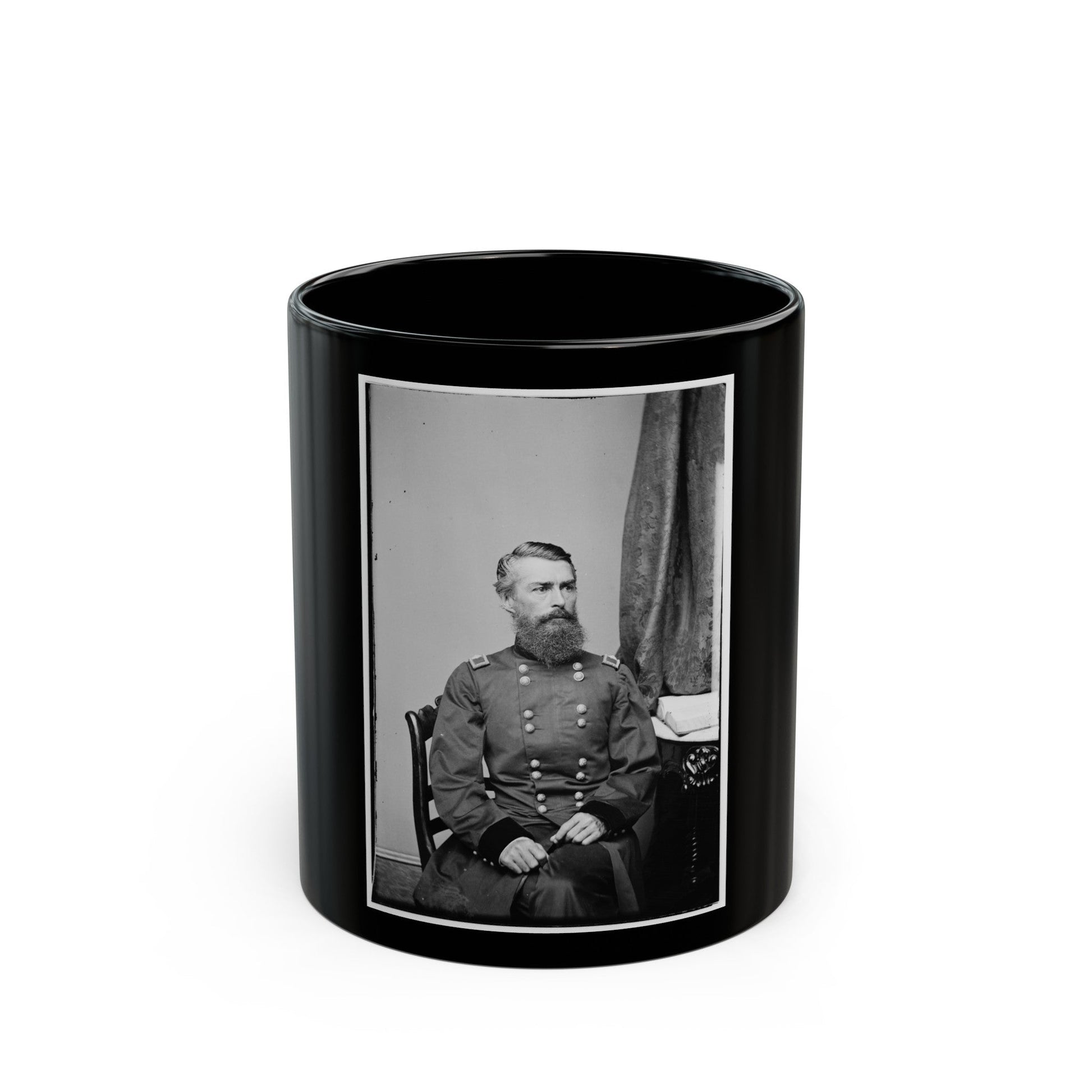 Portrait Of Brig. Gen. Herman Haupt, Officer Of The Federal Army (U.S. Civil War) Black Coffee Mug-11oz-The Sticker Space