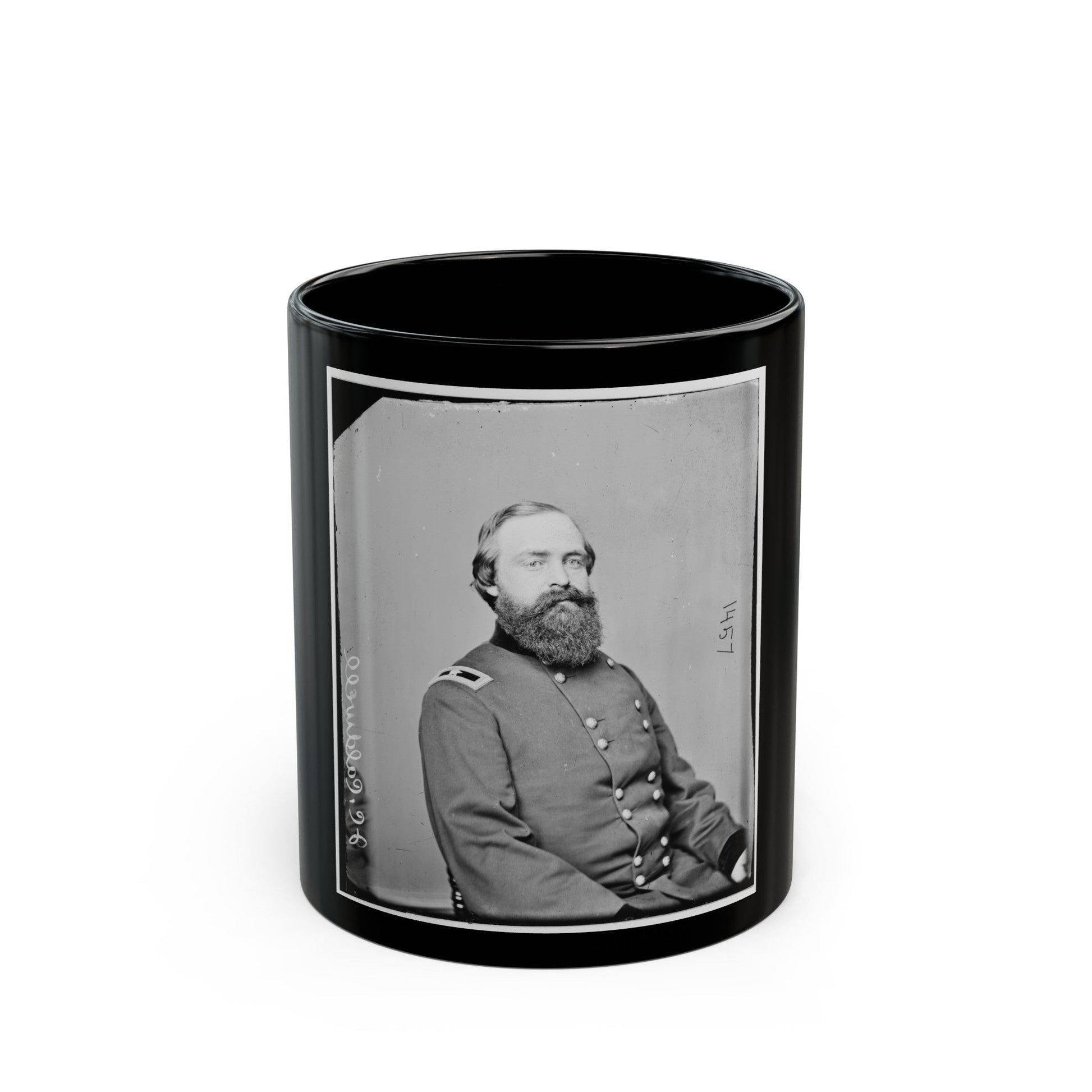 Portrait Of Brig. Gen. John C. Caldwell, Officer Of The Federal Army (U.S. Civil War) Black Coffee Mug-11oz-The Sticker Space