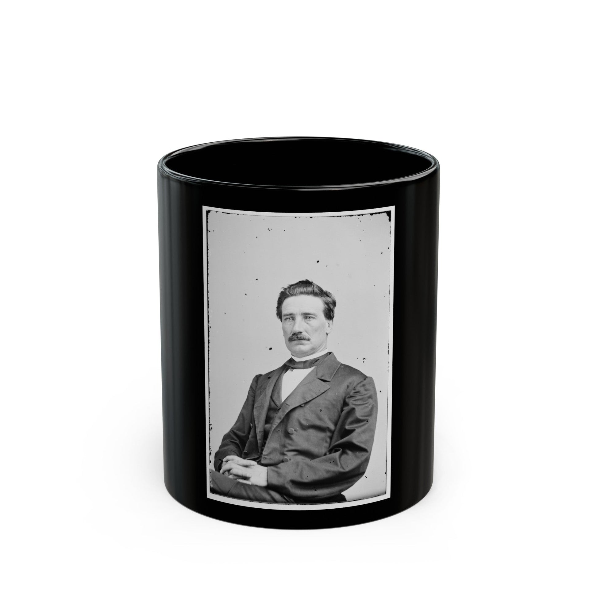 Portrait Of Brig. Gen. John D. Imboden, Officer Of The Confederate Army (U.S. Civil War) Black Coffee Mug-11oz-The Sticker Space