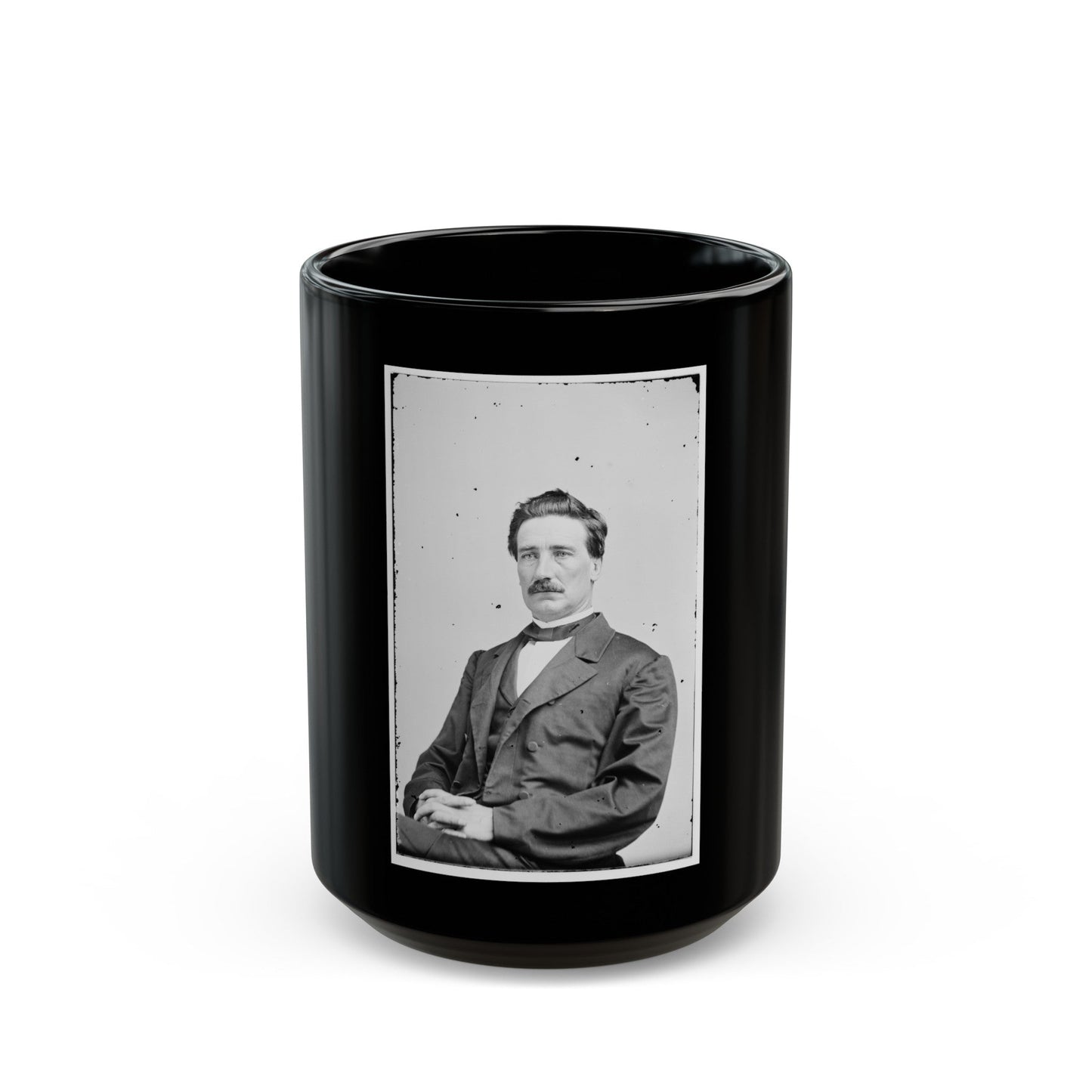 Portrait Of Brig. Gen. John D. Imboden, Officer Of The Confederate Army (U.S. Civil War) Black Coffee Mug-15oz-The Sticker Space