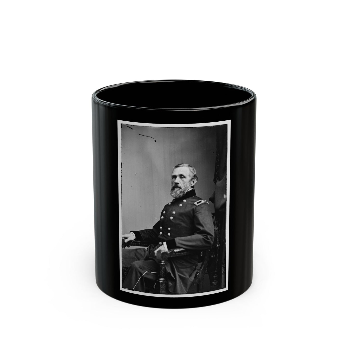 Portrait Of Brig. Gen. John G. Barnard, Officer Of The Federal Army (U.S. Civil War) Black Coffee Mug-11oz-The Sticker Space