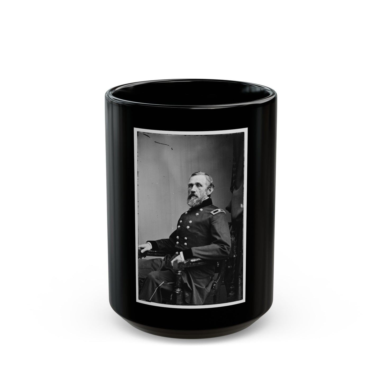 Portrait Of Brig. Gen. John G. Barnard, Officer Of The Federal Army (U.S. Civil War) Black Coffee Mug-15oz-The Sticker Space