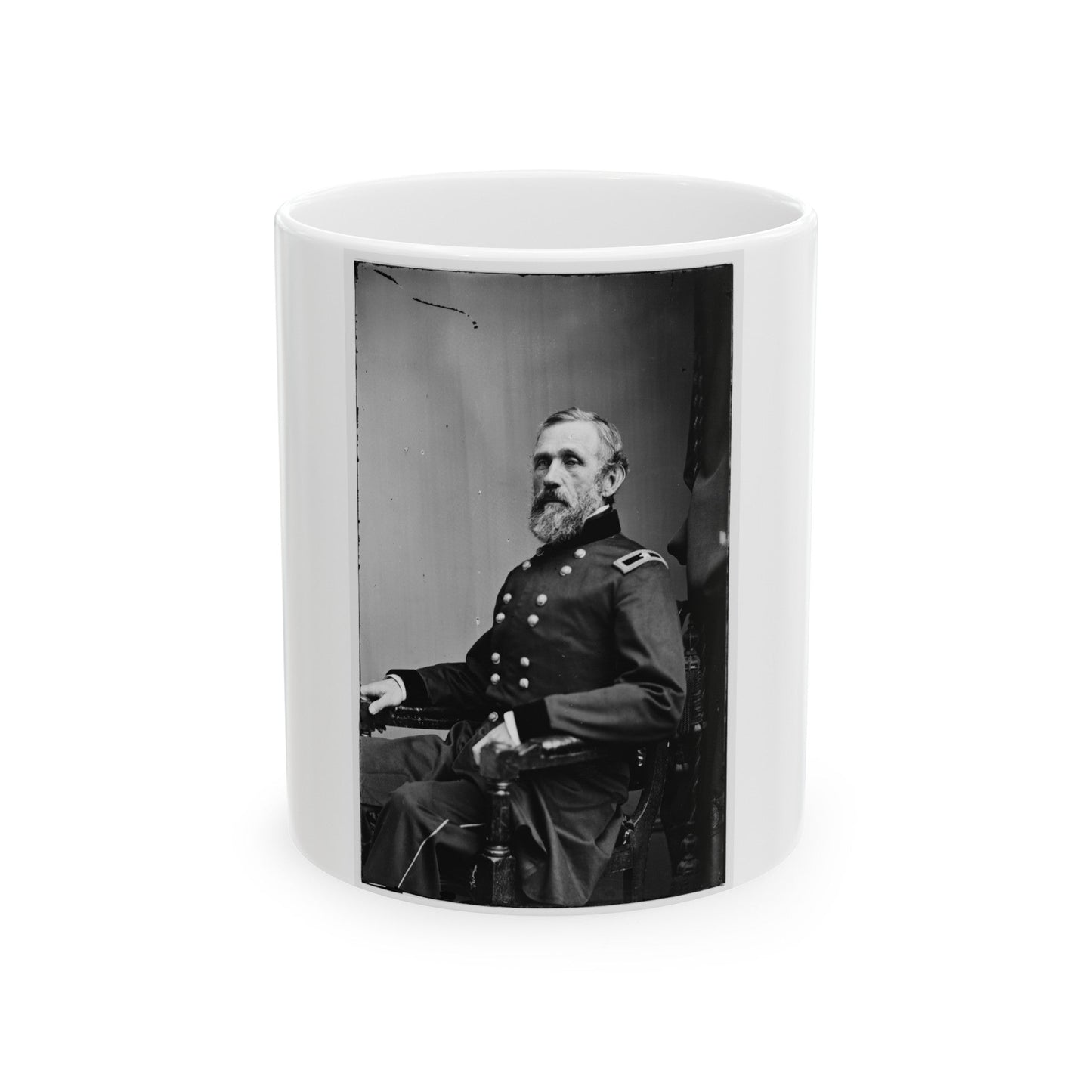 Portrait Of Brig. Gen. John G. Barnard, Officer Of The Federal Army (U.S. Civil War) White Coffee Mug-11oz-The Sticker Space