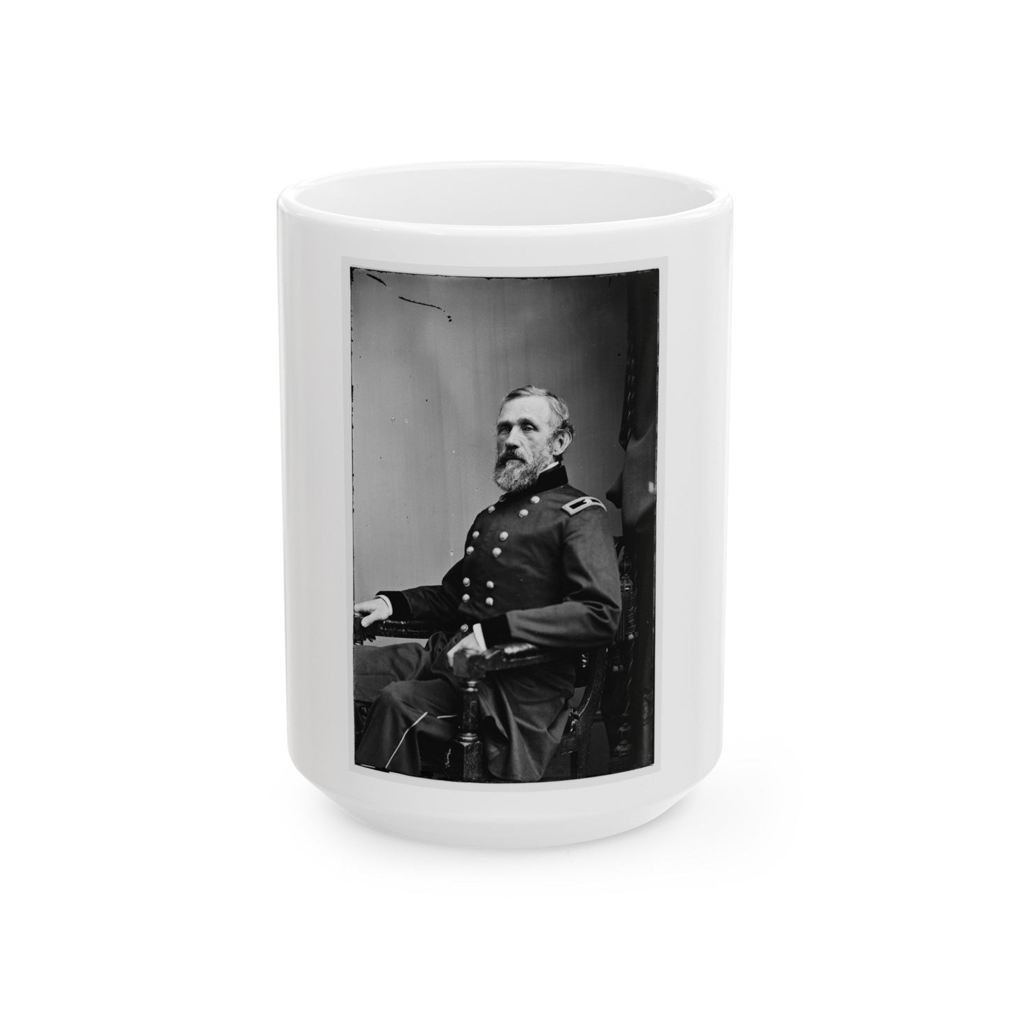 Portrait Of Brig. Gen. John G. Barnard, Officer Of The Federal Army (U.S. Civil War) White Coffee Mug-15oz-The Sticker Space