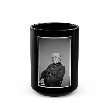Portrait Of Brig. Gen. Joseph G. Totten, Chief, Corps Of Engineers, Officer Of The Federal Army (U.S. Civil War) Black Coffee Mug-15oz-The Sticker Space