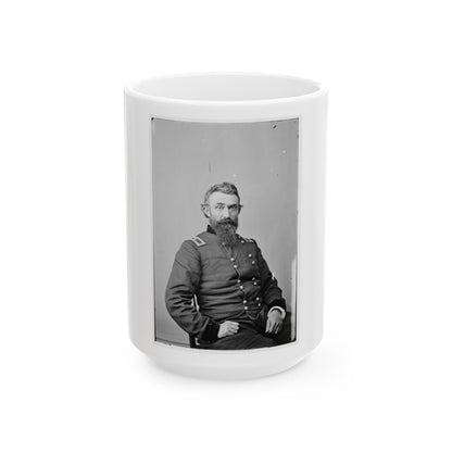 Portrait Of Brig. Gen. Nathan Kimball, Officer Of The Federal Army (Maj. Gen. As Of Feb. 1, 1865) (U.S. Civil War) White Coffee Mug-15oz-The Sticker Space