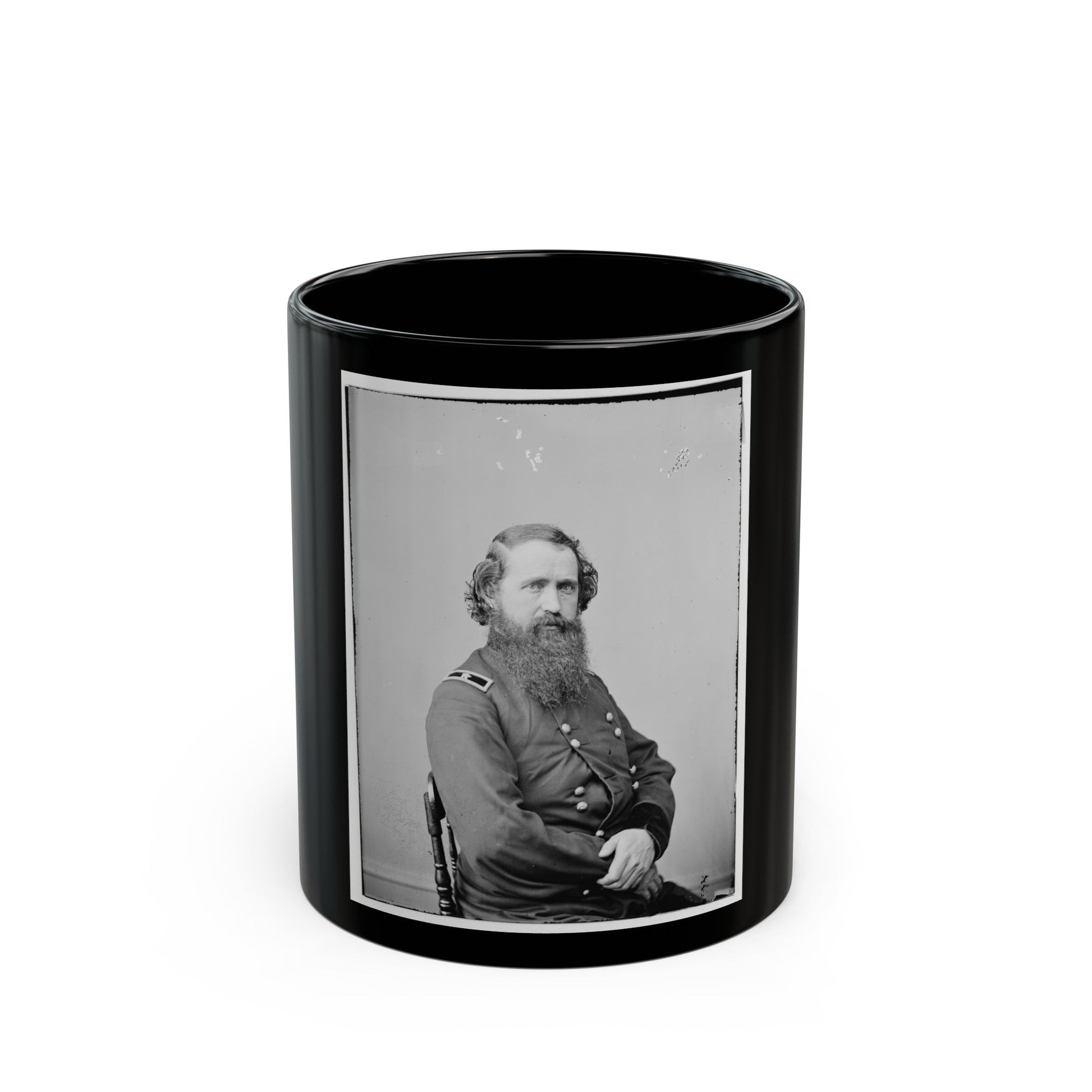 Portrait Of Brig. Gen. Robert Mitchell, Officer Of The Federal Army (U.S. Civil War) Black Coffee Mug-11oz-The Sticker Space