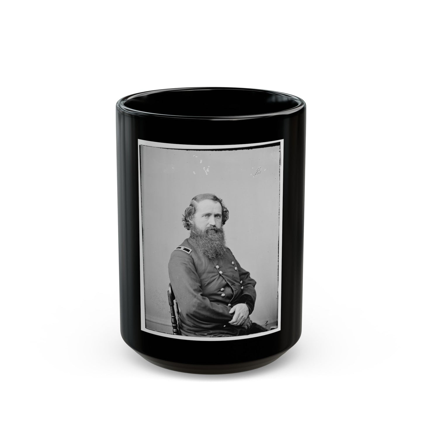 Portrait Of Brig. Gen. Robert Mitchell, Officer Of The Federal Army (U.S. Civil War) Black Coffee Mug-15oz-The Sticker Space