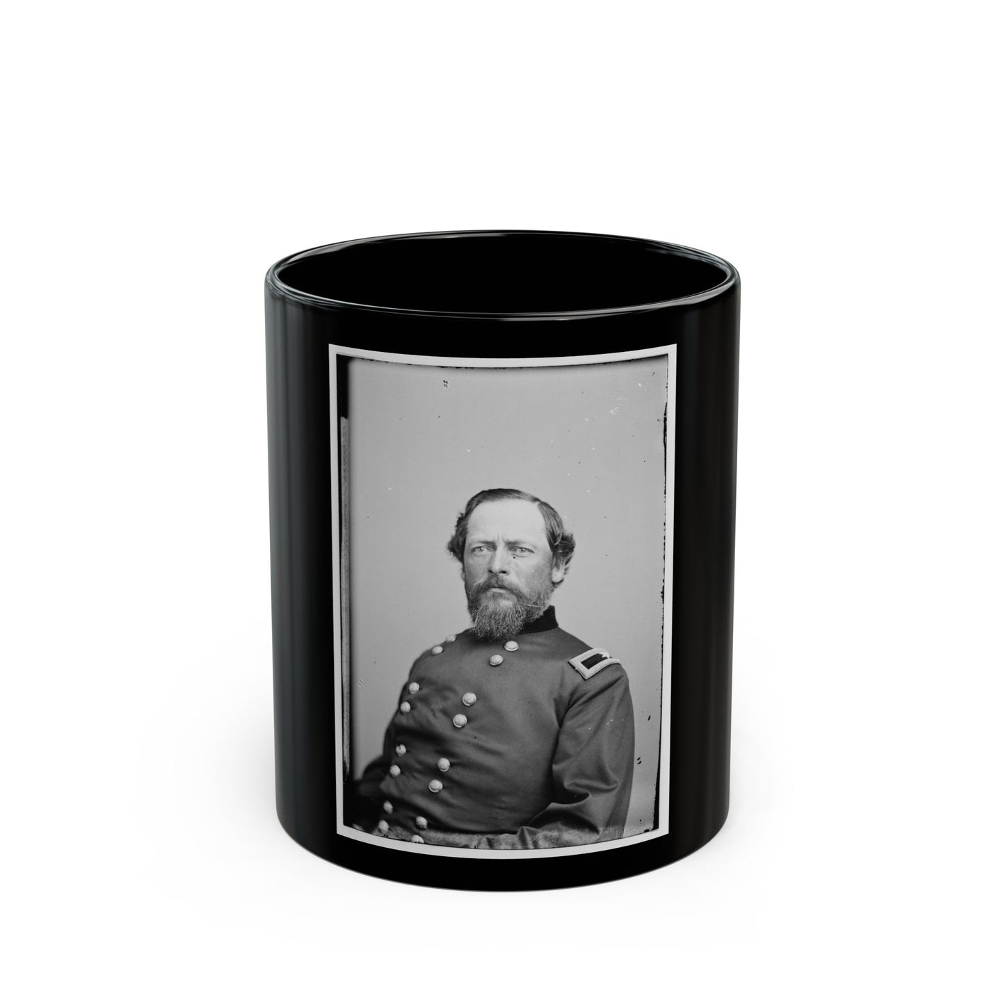 Portrait Of Brig. Gen. Samuel Kosciuzko Zook, Officer Of The Federal Army (U.S. Civil War) Black Coffee Mug-11oz-The Sticker Space