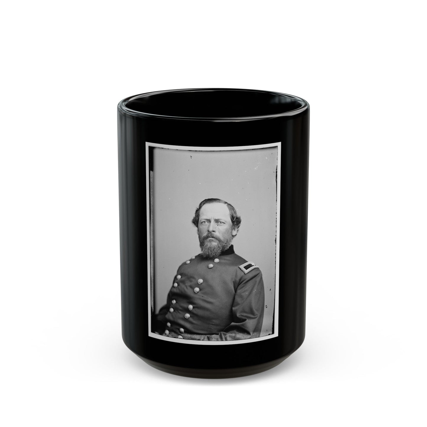 Portrait Of Brig. Gen. Samuel Kosciuzko Zook, Officer Of The Federal Army (U.S. Civil War) Black Coffee Mug-15oz-The Sticker Space