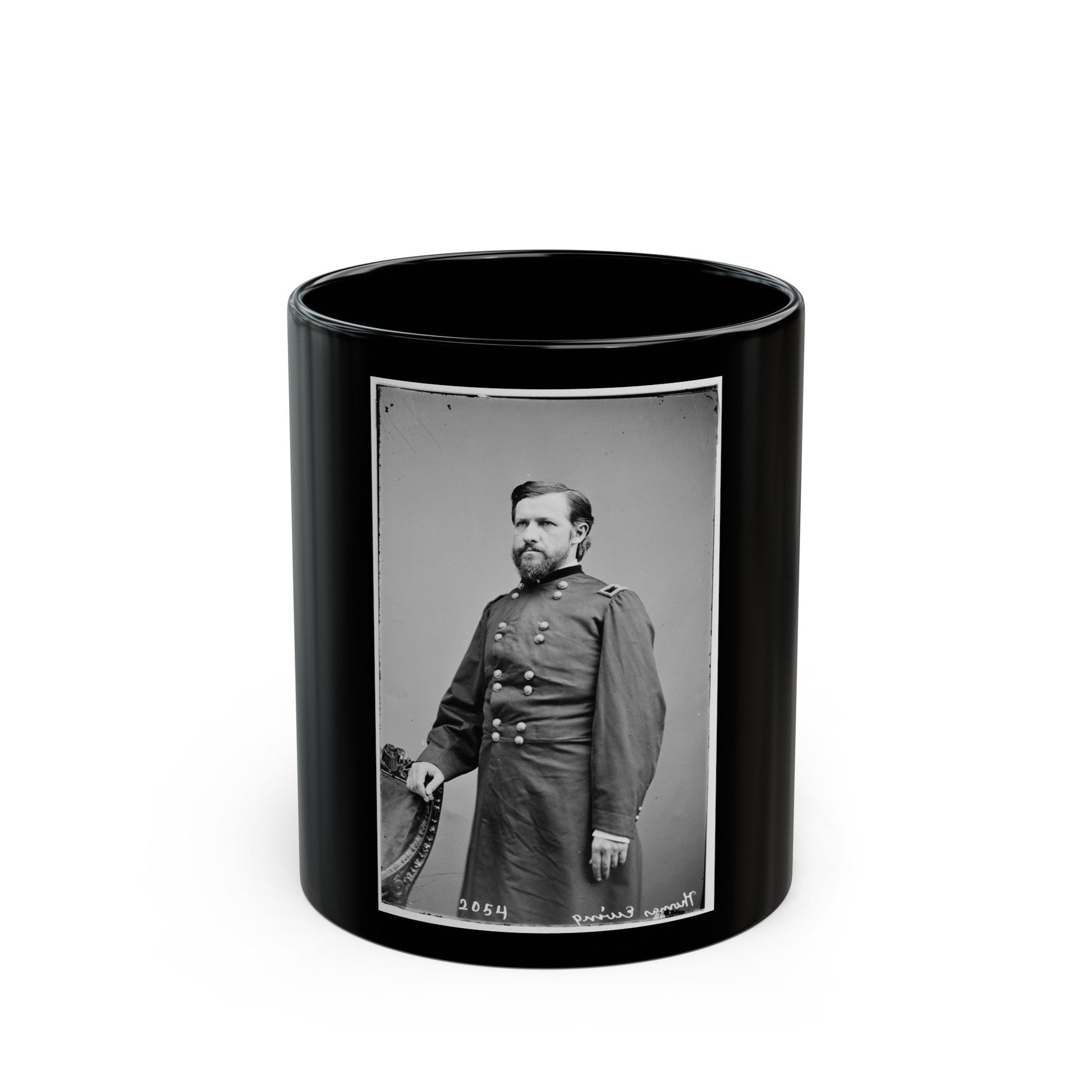 Portrait Of Brig. Gen. Thomas Ewing, Jr., Officer Of The Federal Army (U.S. Civil War) Black Coffee Mug-11oz-The Sticker Space