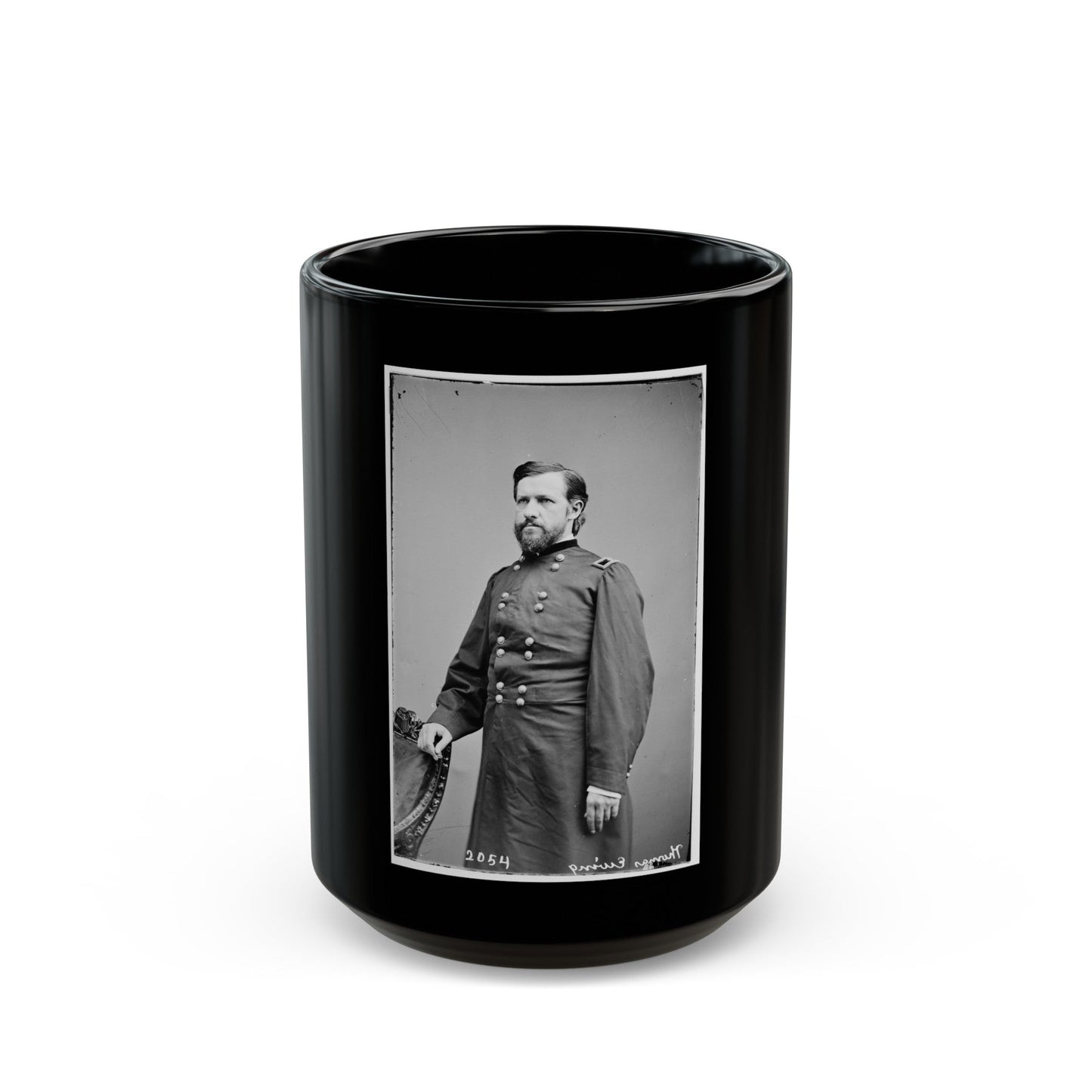 Portrait Of Brig. Gen. Thomas Ewing, Jr., Officer Of The Federal Army (U.S. Civil War) Black Coffee Mug-15oz-The Sticker Space