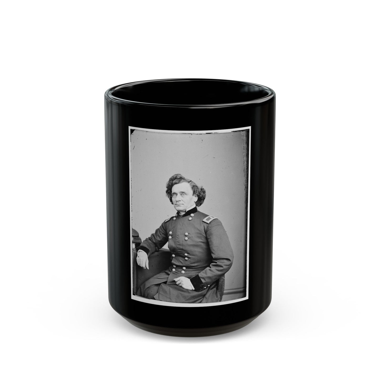 Portrait Of Brig. Gen. Thomas W. Sherman, Officer Of The Federal Army (U.S. Civil War) Black Coffee Mug-15oz-The Sticker Space