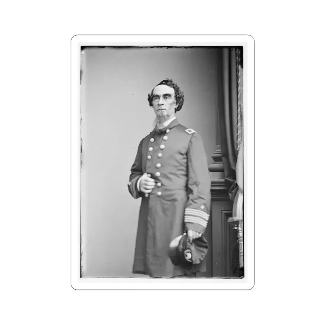 Portrait of Capt. Henry Walke, Officer of the Federal Navy (U.S. Civil War) STICKER Vinyl Kiss-Cut Decal 3 Inch White - The Sticker Space