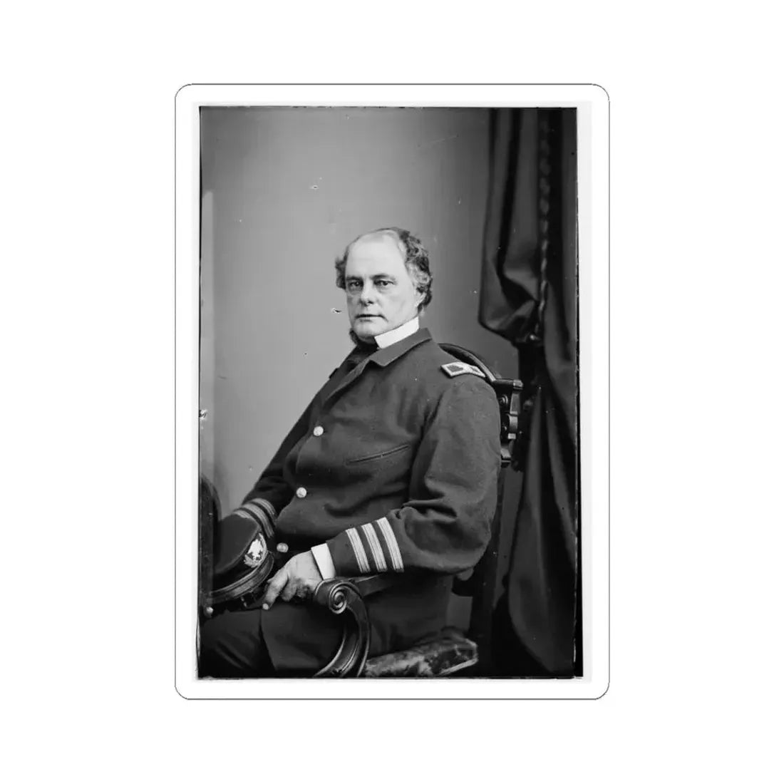 Portrait of Capt. John Rodgers, Officer of the Federal Navy (Commodore From June 17, 1863) (U.S. Civil War) STICKER Vinyl Kiss-Cut Decal 4 Inch White - The Sticker Space