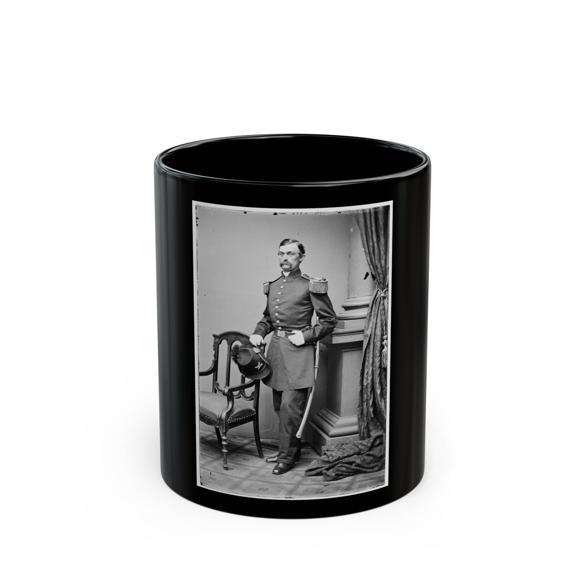 Portrait Of Capt. Charles Griffin, Officer Of The Federal Army, (Brig. Gen. From June 9, 1862) (U.S. Civil War) Black Coffee Mug-11oz-The Sticker Space