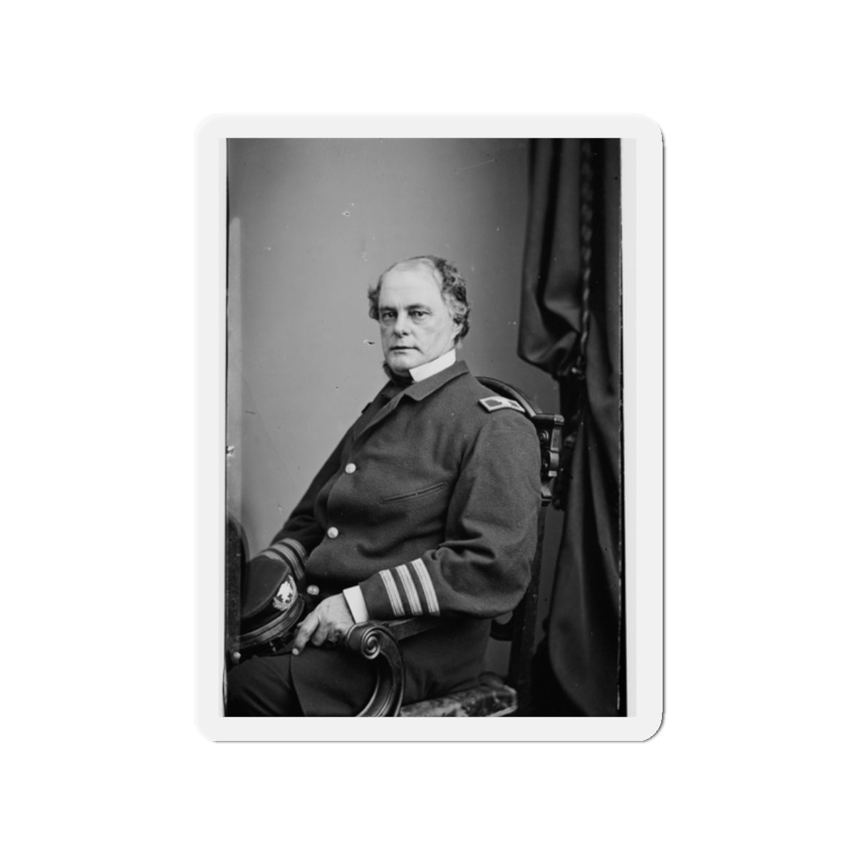 Portrait Of Capt. John Rodgers, Officer Of The Federal Navy (Commodore From June 17, 1863) (U.S. Civil War) Refrigerator Magnet-2" x 2"-The Sticker Space