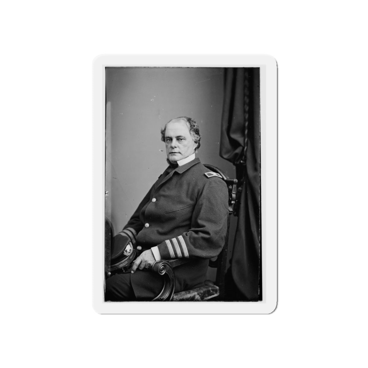 Portrait Of Capt. John Rodgers, Officer Of The Federal Navy (Commodore From June 17, 1863) (U.S. Civil War) Refrigerator Magnet-5" x 5"-The Sticker Space