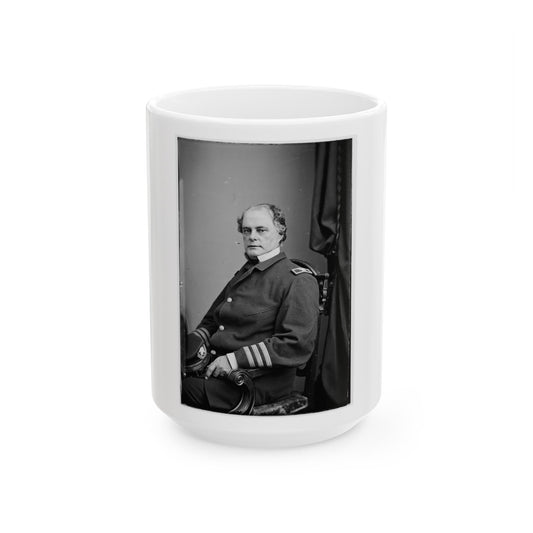 Portrait Of Capt. John Rodgers, Officer Of The Federal Navy (Commodore From June 17, 1863) (U.S. Civil War) White Coffee Mug-15oz-The Sticker Space