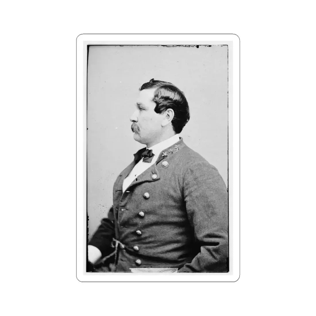 Portrait of Col. Harry Gilmore, Officer of the Confederate Army (U.S. Civil War) STICKER Vinyl Kiss-Cut Decal 4 Inch White - The Sticker Space