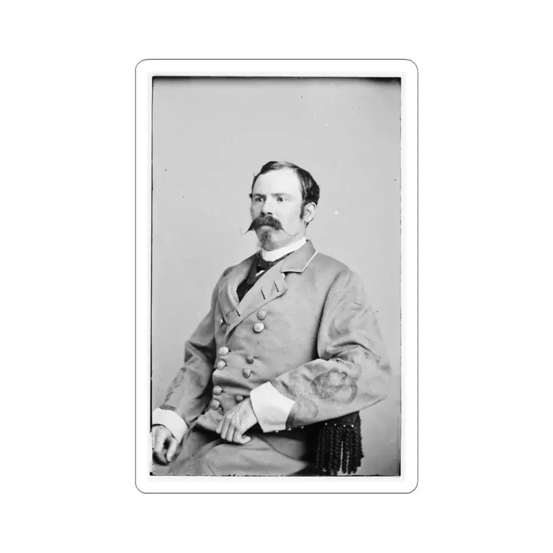 Portrait of Colonel Thomas P. Ochiltree, Officer of the Confederate Army (U.S. Civil War) STICKER Vinyl Kiss-Cut Decal 3 Inch White - The Sticker Space