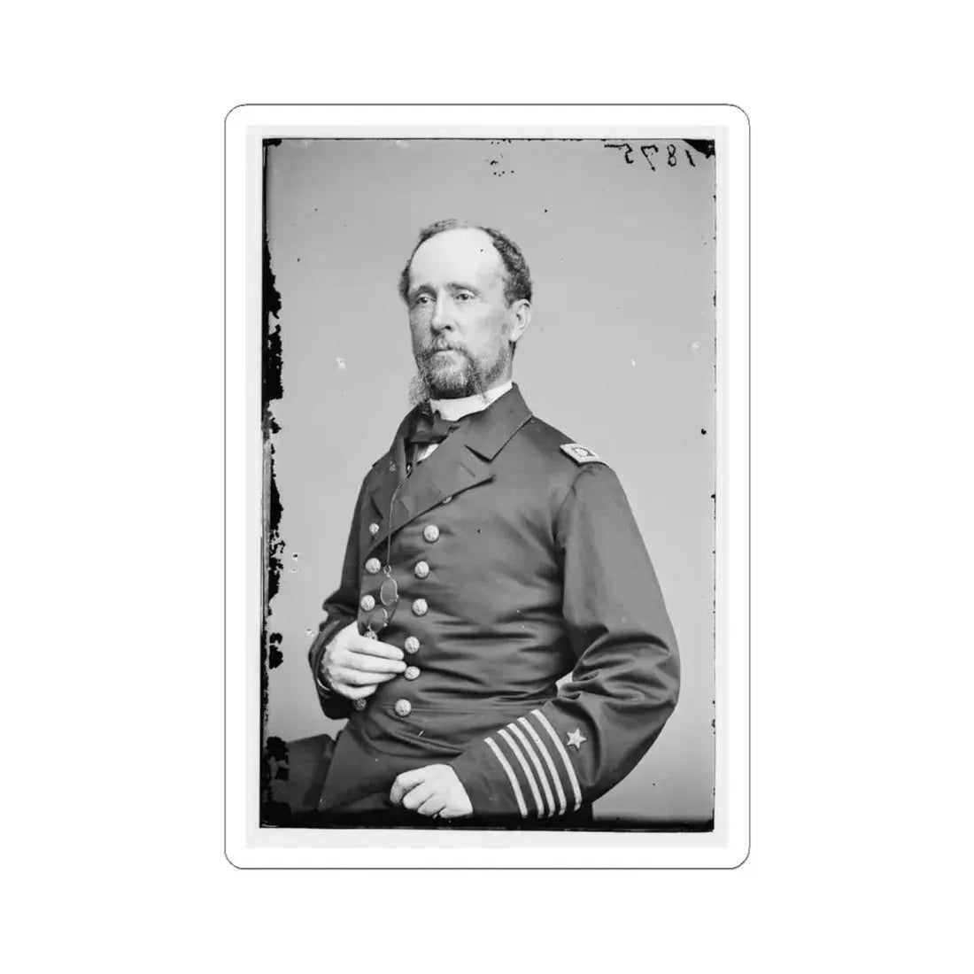 Portrait of Commander C. R. Perry Rodgers, Officer of the Federal Navy (U.S. Civil War) STICKER Vinyl Kiss-Cut Decal 4 Inch White - The Sticker Space