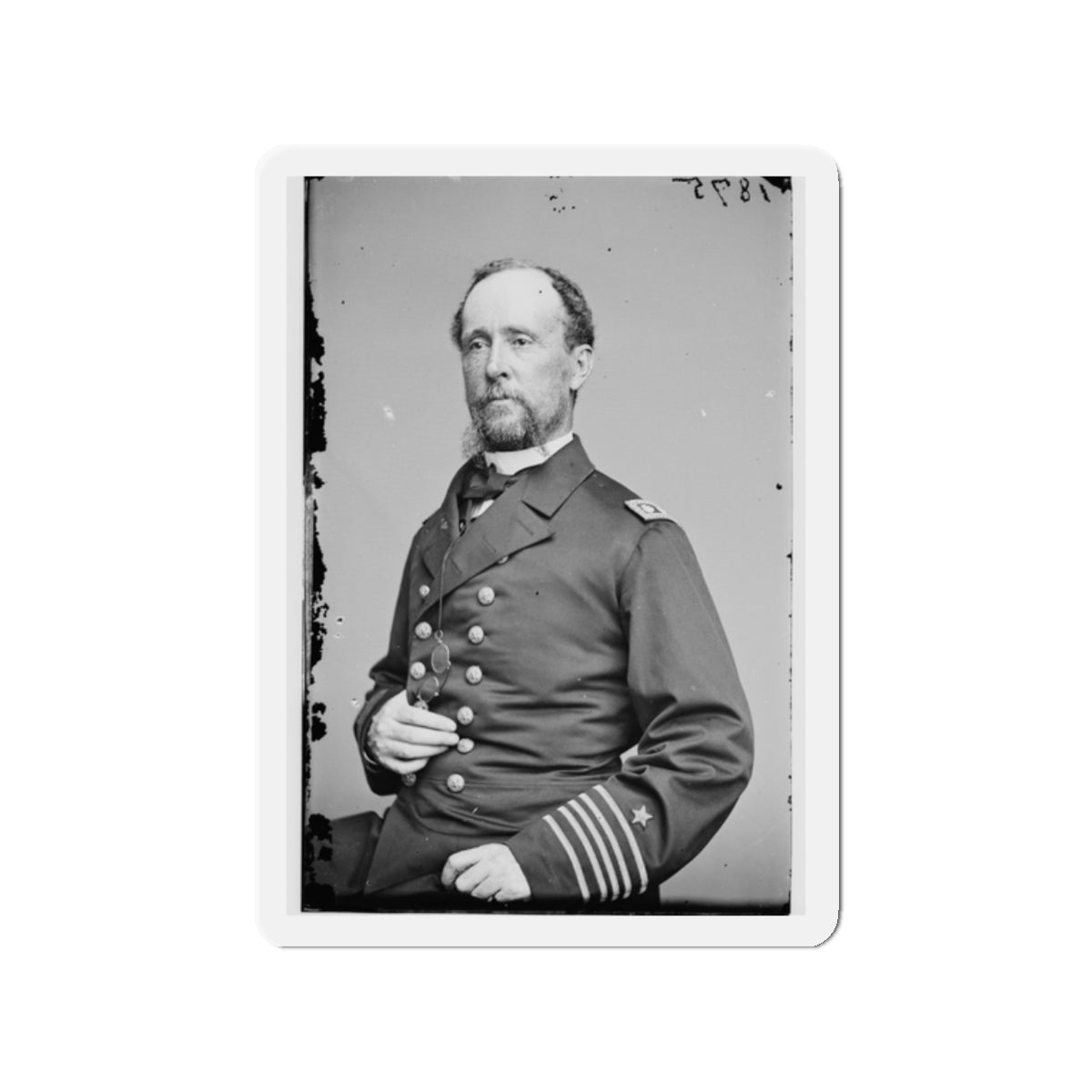 Portrait Of Commander C. R. Perry Rodgers, Officer Of The Federal Navy (U.S. Civil War) Refrigerator Magnet-2" x 2"-The Sticker Space