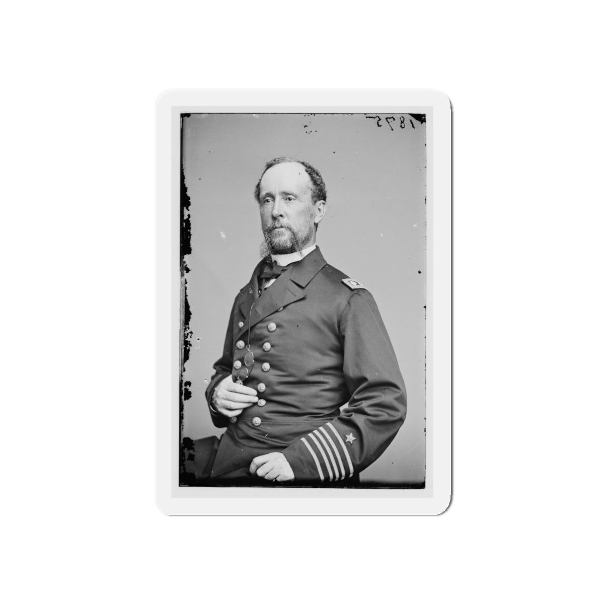 Portrait Of Commander C. R. Perry Rodgers, Officer Of The Federal Navy (U.S. Civil War) Refrigerator Magnet-5" x 5"-The Sticker Space