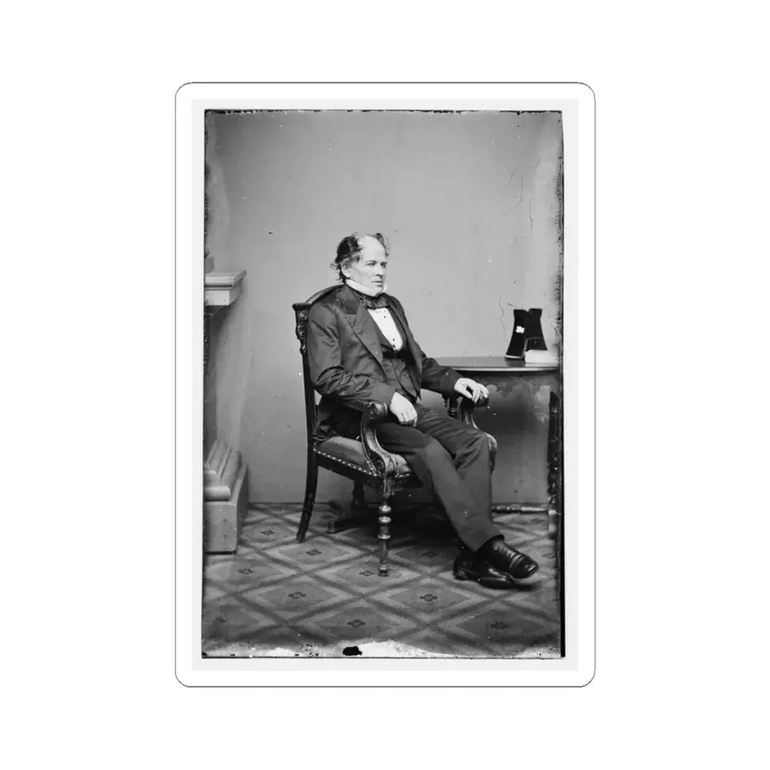 Portrait of Commander Matthew F. Maury, Officer of the Confederate Navy (U.S. Civil War) STICKER Vinyl Kiss-Cut Decal 3 Inch White - The Sticker Space