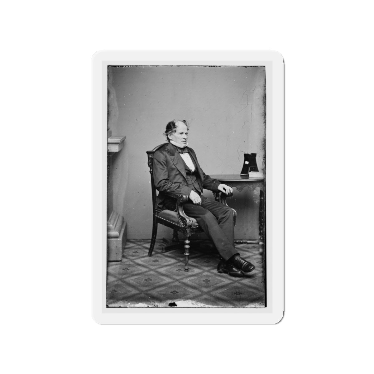 Portrait Of Commander Matthew F. Maury, Officer Of The Confederate Navy (U.S. Civil War) Refrigerator Magnet-3" x 3"-The Sticker Space