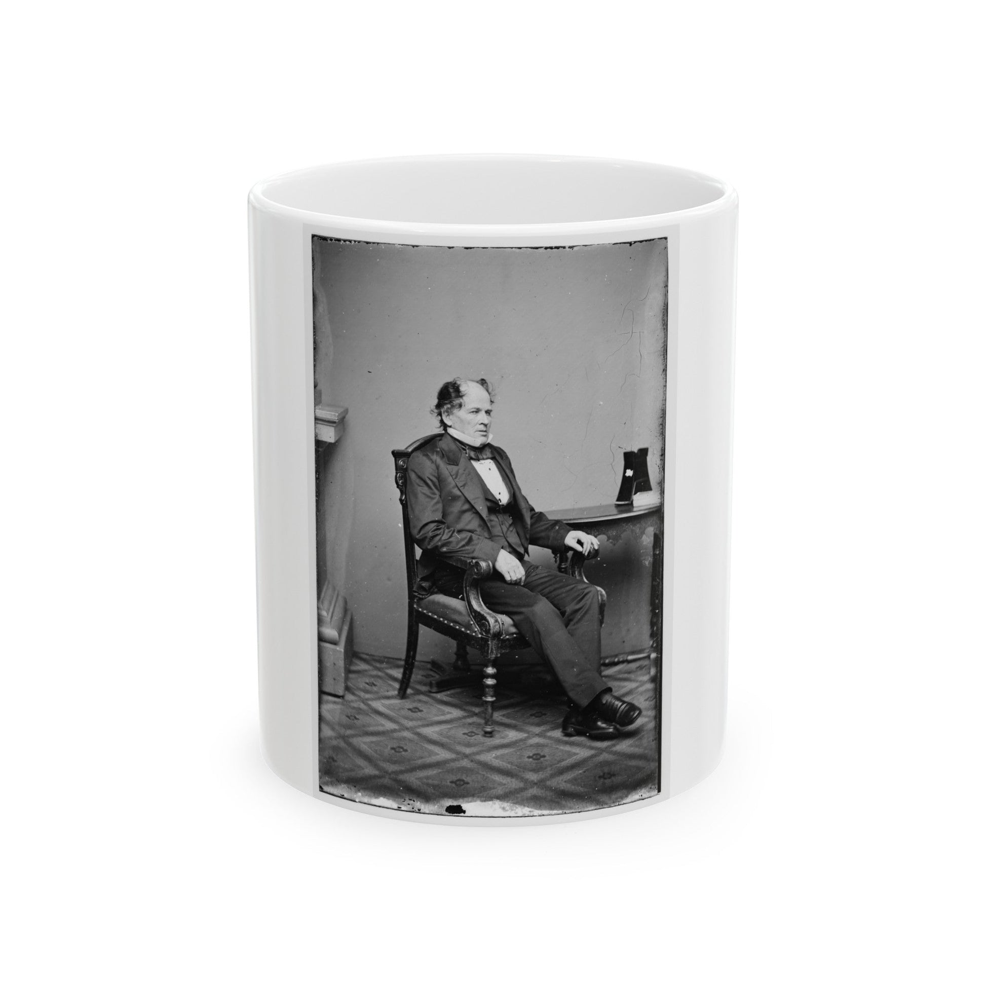 Portrait Of Commander Matthew F. Maury, Officer Of The Confederate Navy (U.S. Civil War) White Coffee Mug-11oz-The Sticker Space