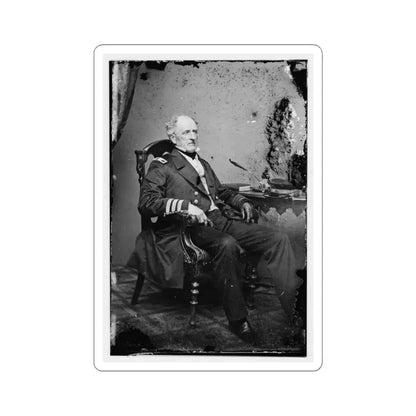 Portrait of Commodore Franklin Buchanan, C.S.N., Officer of the Confederate Navy (U.S. Civil War) STICKER Vinyl Kiss-Cut Decal 6 Inch White - The Sticker Space