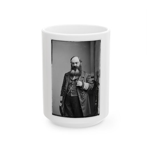 Portrait Of Commodore William D. Porter, Officer Of The Federal Navy (U.S. Civil War) White Coffee Mug-15oz-The Sticker Space