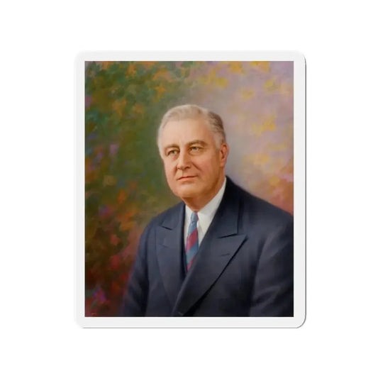 Portrait of Franklin D. Roosevelt (Magazine Illustration) Refrigerator Magnet 2 Inch Die-Cut - The Sticker Space
