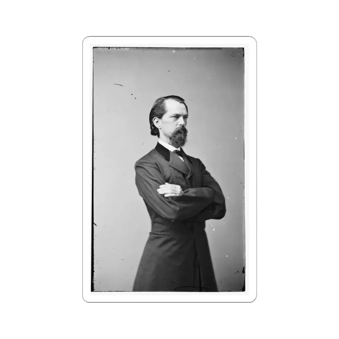 Portrait of Gen. John B. Gordon, Officer of the Confederate Army (U.S. Civil War) STICKER Vinyl Kiss-Cut Decal 6 Inch White - The Sticker Space