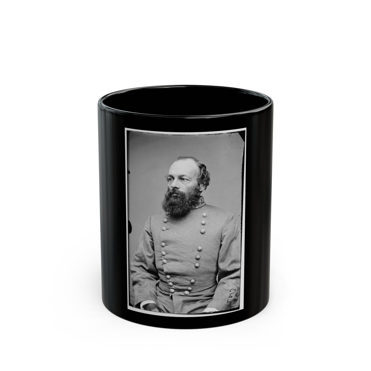 Portrait Of Gen. Edmund Kirby Smith, Officer Of The Confederate Army (U.S. Civil War) Black Coffee Mug-11oz-The Sticker Space